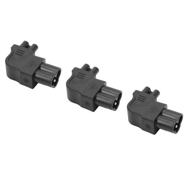 IEC320 C6 till C5 power hane till hona rätvinkel power Adapter för skrivarskanner 3st 250V