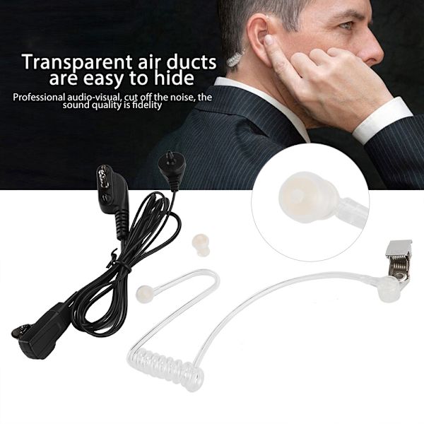 3,5 mm PTT MIC Air Conduit Walkie talkie i øret Akustisk rør øreplugg for Vertex Radio