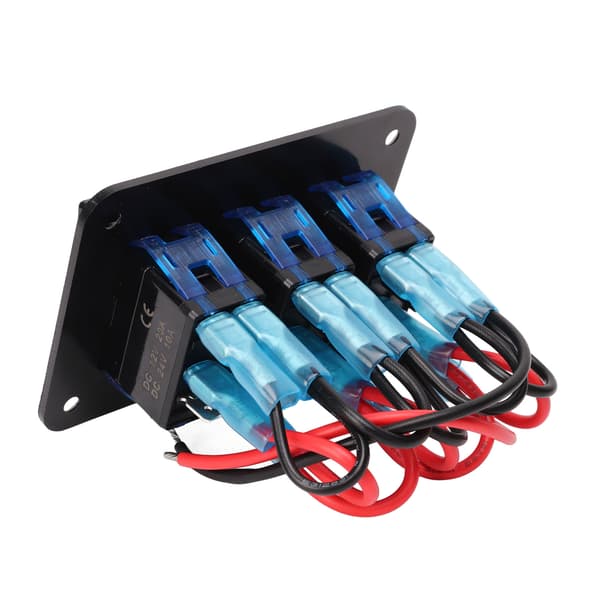 3-veis vanntett vippebryterpanel DC 12V til 24V 30A 5-pinners blått LED-lys fleksible PC-spenner for RV-bilbåt