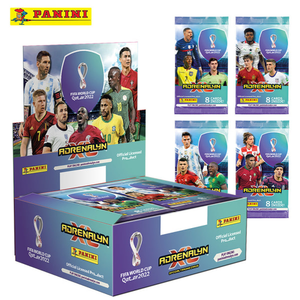Ny 2022 Panini Fotballstjernekortboks Qatar VM Fotballstjerneserie Messi Ronaldo Fotballspiller Limited Fan Card Box Set