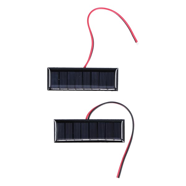 2 stk. 0.2W 4V Solcellepanel med Elektronisk Ledning Polysilisium Solcellepanel for Vitenskap 75x25mm