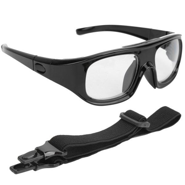 Slagfaste PC Sports Basketball-briller Aftagelige hovedmonterede beskyttelsesbriller (sort)