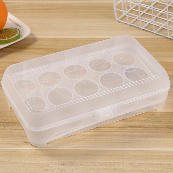 Egg oppbevaringsbeholder for kjøleskap - 15 grid egg oppbevaringsboks