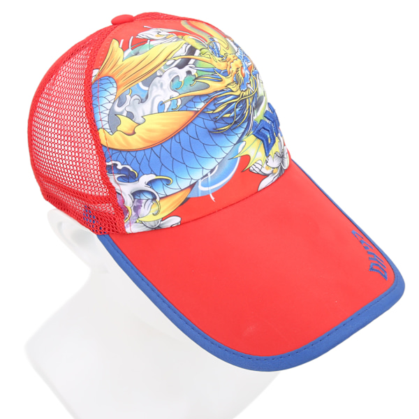 Fiskehat Polyester Nylon One Size Justerbar åndbar, svedtæt hætte til udendørs sportRød