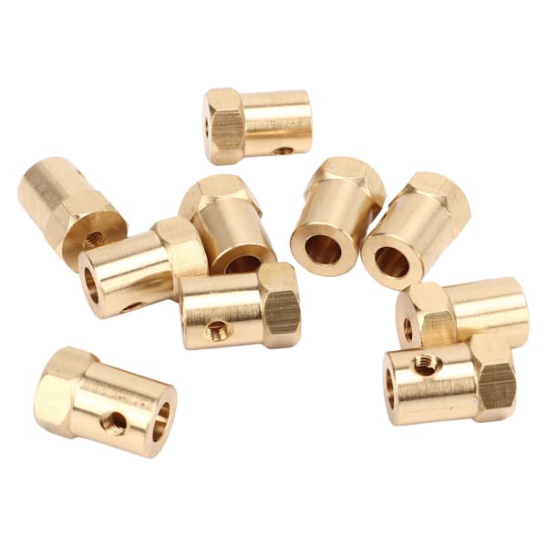 Hex Aksel Kobling 6mm Messing Fleksibel Kobling Samling til RC Motor Bil Dæk Aksel 10 stk