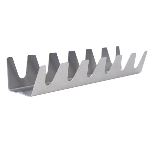 Taco Holder Rustfrit Stål 6 Riller Rustfri Varmebestandig Taco Rack til Bagerier Picnic Grillaftener