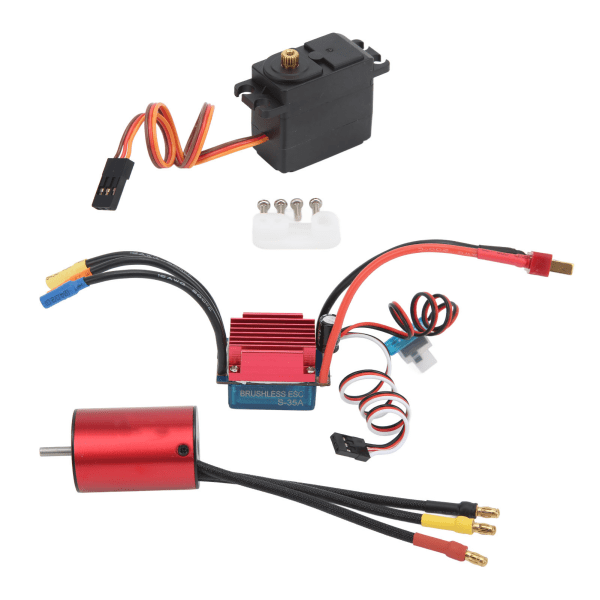 3600KV Harjaton moottori S35A ESC 2,2 kg metallivaihteistolla set CNC-koneistukseen 1/14 1/16 RC-autolle