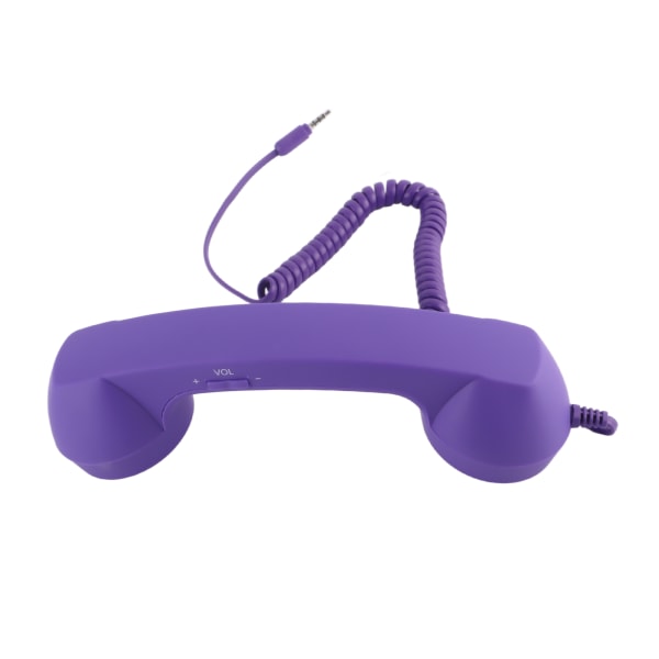 Matkapuhelinluuri USB C -säteilynkestävä vintage -puhelinluuri, jossa 3,5 mm:n liitäntä älypuhelimelle, violetti