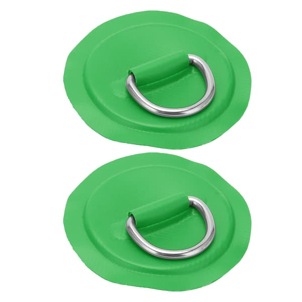 D-ring pude patch PVC oppustelig båd tømmerflåde jolle kano surfbræt kajak bindebeslag grøn