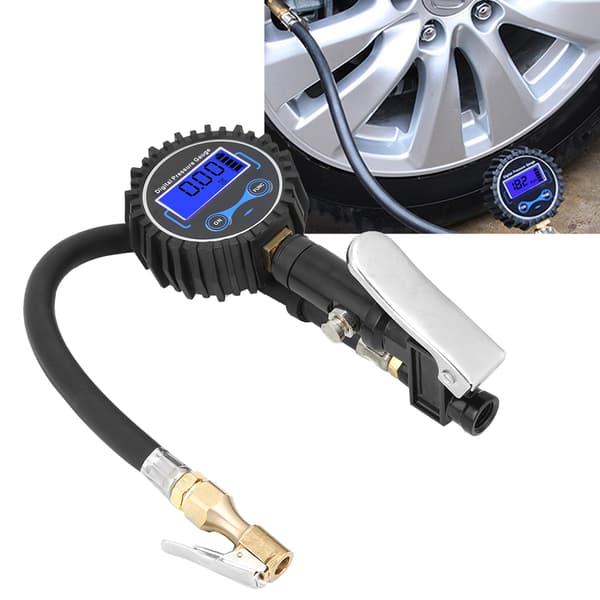 Digital dekkpumpe med LCD trykkmåler lys Auto Luftpumpe