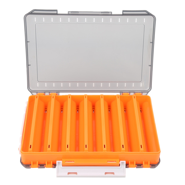 Lokke jernplade opbevaring tilbehørsboks Simulere rejer Dobbeltsidet kunstig agn boks (orange)