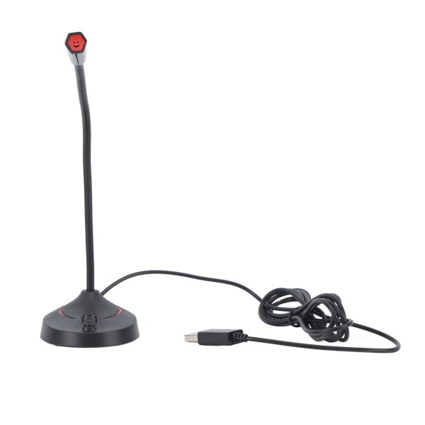 Svanhals trådad mikrofon Svart 360 grader Pick Up Desktop Svanhalsmikrofon för karaokekonferensinspelning USB