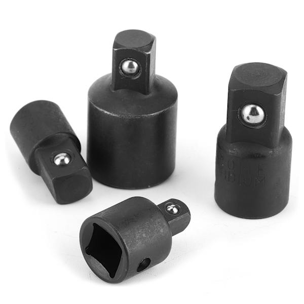 4 stk 1/4in 3/8in 1/2in Elektrisk Skiftenøkkel Hylse Adapter Konverter Krom Vanadium Stål Drive Socket Joint (Svart)