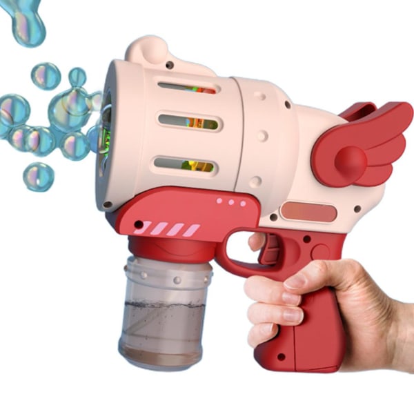 Sjov bobleblæsermaskine elektrisk automatisk boblemaskine med farverigt lys udendørs legetøj til børn