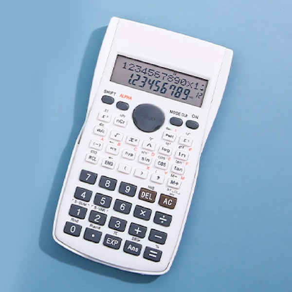 Scientific Calculator 12 cifret 240 funktioner Multifunktion stort display funktion lommeregner med glidende hårdt låg Hvid