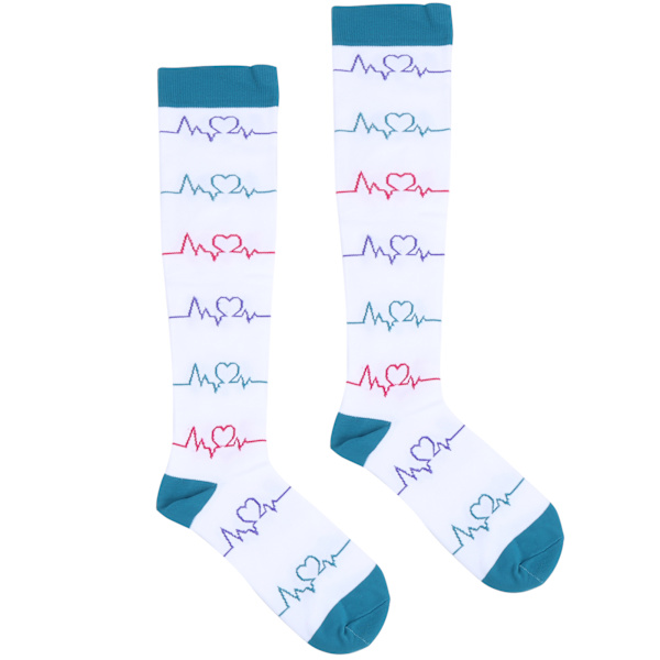 1 pari ulkourheilukompressiosukat Juoksu Ratsastus Vuorikiipeily Pohjepituiset sukat (L/XL) Valkoiset