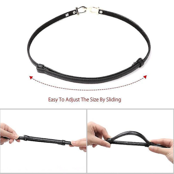 2-pack dam bälten i läder med gyllene spänne 105 cm (41 tum) grå vit