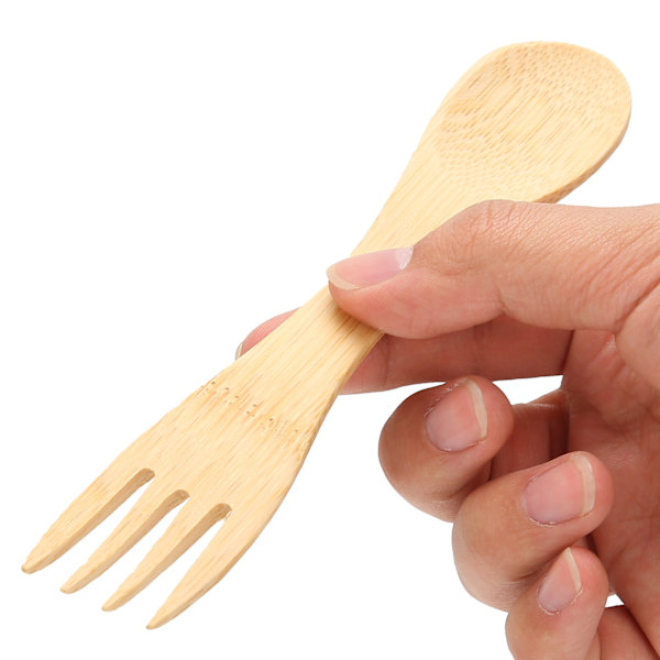 2 i 1 køkkenredskaber varmebestandig ske gaffel intergrade redskab til hjem restaurant16.8x3x2.8cm