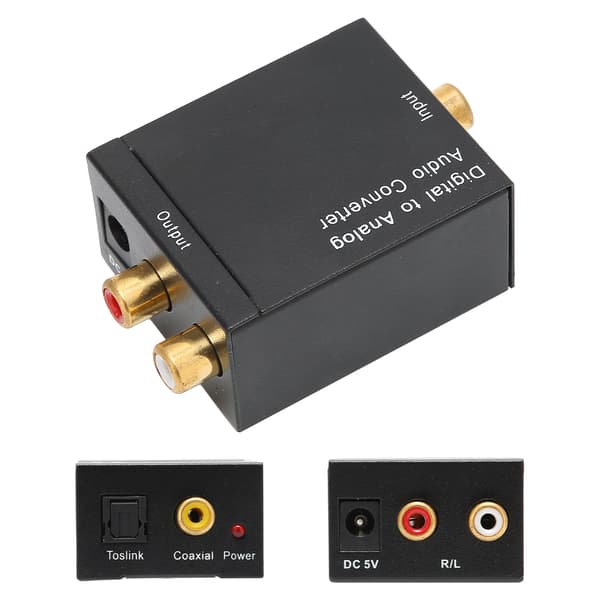 Digital koaksial optisk til analog lydkonverter adapter EU-stik 100-240V