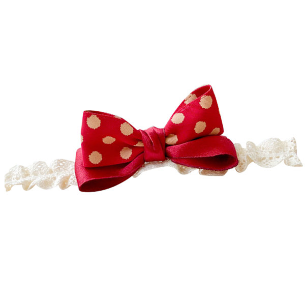 Baby Bow Headband Cute Wave Point Design Elastic Bow Headband Hair Accessories for Toddler Newborn Infant Girls Wine Red