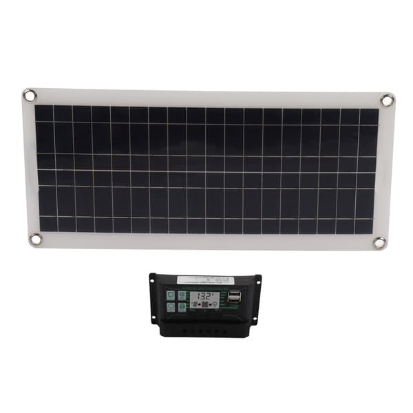 30W 30A Solpanel Oplader Controller Kit Polykrystallinsk Silicium 12V Bil Autocamper Båd Marine Trailer