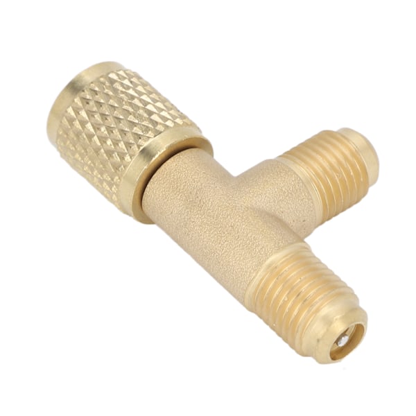 Snabbkoppling Tee Adapter med Ventilkärna Mässing 1/4in SAE Robust Struktur för R22 R12 R134