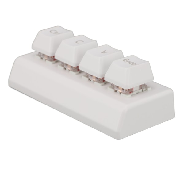 Programmerbart tastatur 4 taster understøtter NKRO Rød kontakt Ctrl C V Enter Mini Mekanisk tastatur til gaming Office Media Hvid