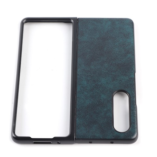 Affärsskal i Läder med Mönster för Samsung Galaxy Z Fold 3, Stötsäkert, Blå