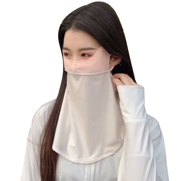 Face Neck Flap Cover Ice Floss UV Solbeskyttelse Pustende Face Neck Veil for Summer Pink