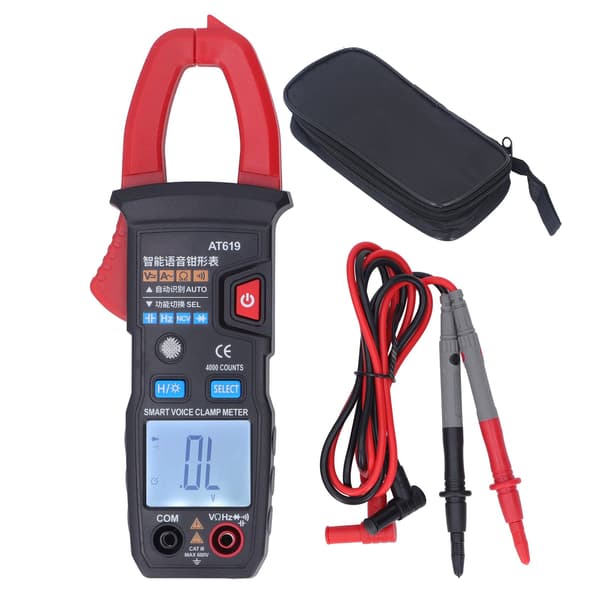 Digitalt tangamperemeter Automatisk intelligent stemmemelding ABS Rød multitester for krets