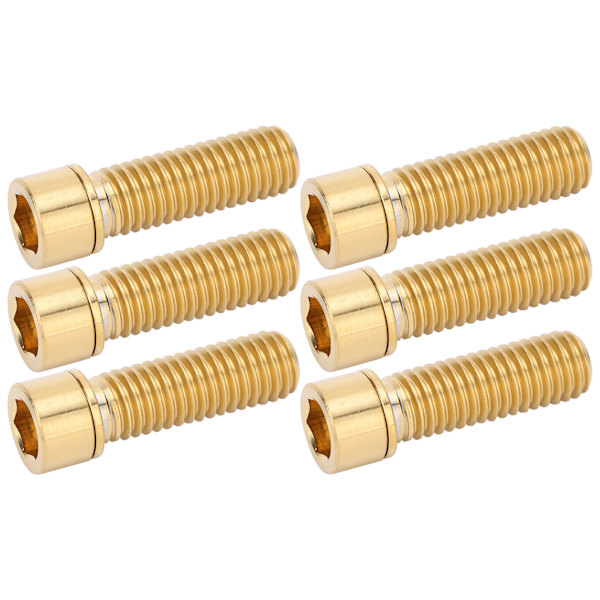 6 stk. M8x25mm Headset Stem Skrue Styrbøjle Bolt Titanium Legering Cykel Reservedel Tilbehør Guld