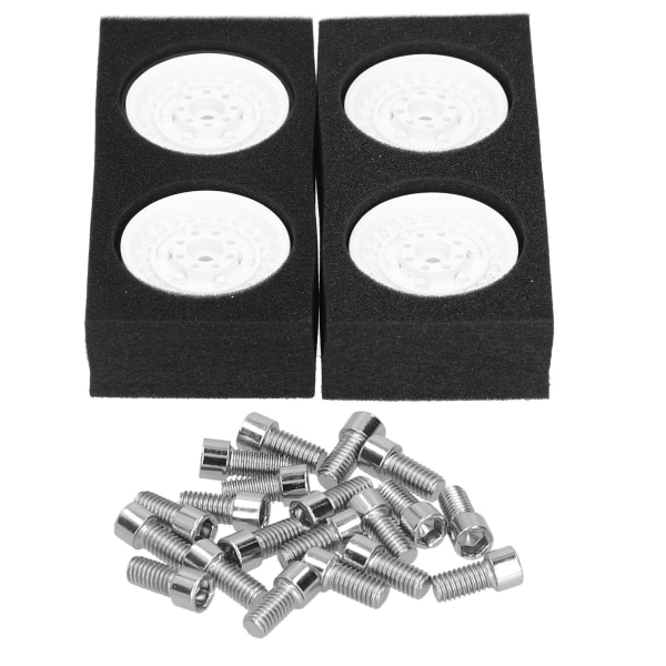 4 stk RC beadlock hjulnav metall hjulnav erstatning for AXIAL/TRX4/GEN8/MST/hspWhite