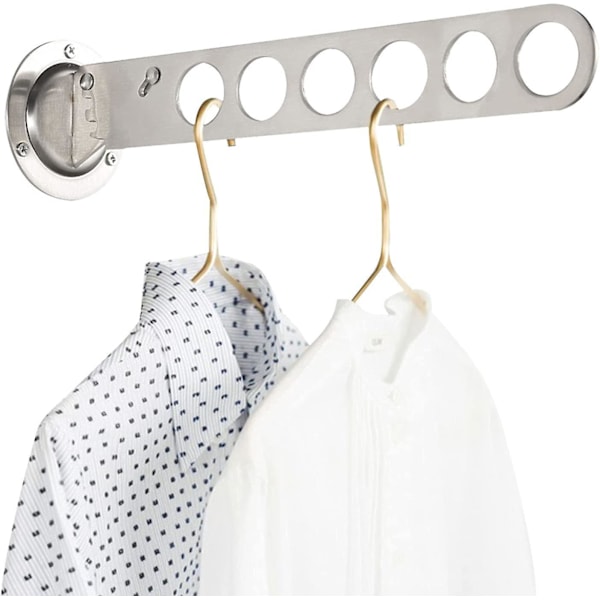 Wall-Mounted Folding Clothes Hanger Rack