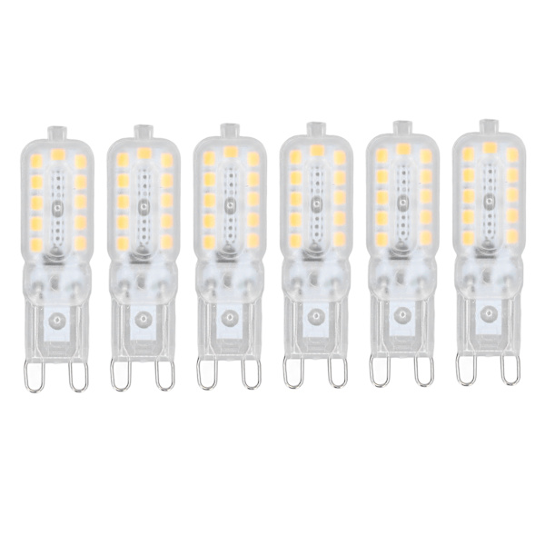 6 stk. G9 LED-pære 5W Transparent Cover 22LED Justerbar G9 Lyse pære til Loftslampe Væglampe Bordlampe Varm Hvid 110-140V
