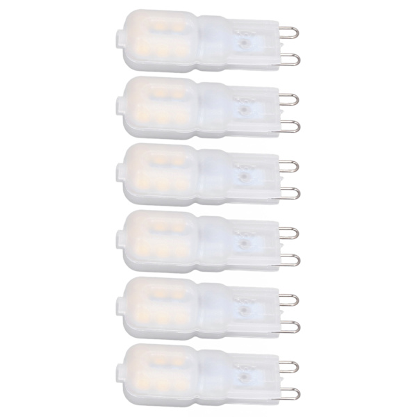 6 stk G9 LED-pærer Dimbar 3W Energisparende 360 Graders Pære til Taklamper og Pendellamper Naturlig Hvit 220-240V
