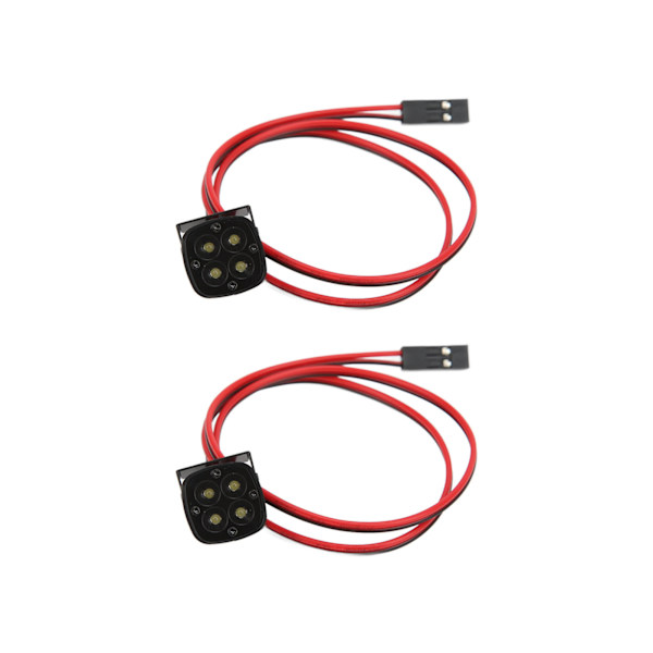 2 Set RC Bil Ljus LED Strålkastare Spotlights Fyrkantiga Hög Ljusstyrka Sökljus för 1/10 RC Crawler Bil