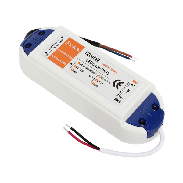 LED Strømforsyning 0.62A AC90‑240V til DC12V LED Strømtransformator Adapter LED Driver for Hjembelysning 4A 48W