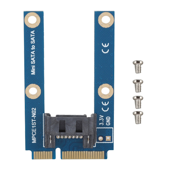 mSATA - SATA -sovitinkortti Mini SATA - 7pin SATA MPCIe -laajennus SATA vaakasuuntainen