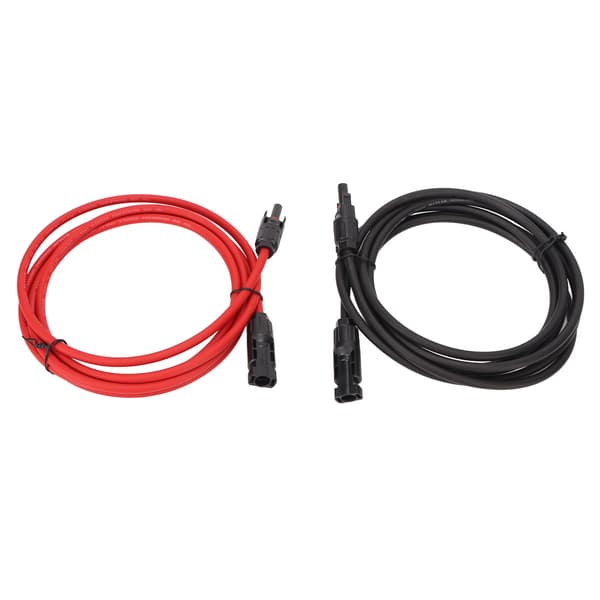 1 par solcelleforlængerkabel 6mm² PPE kobberisoleret solcellepaneladapter til RV PV-system 2m / 6.6ft