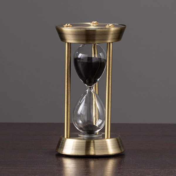Unik 10-minutters timeglasssandtimer i metall, messing