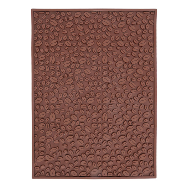 Halkskyddad koppmatta kaffeböna design skrivbord bar disk PVC-dyna för vattenavrinning filtrering brun