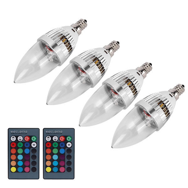 3W E27/E12 RGB-ljuslampa LED-fjärrkontroll Aluminiumlegering Ljus 85-265VE12
