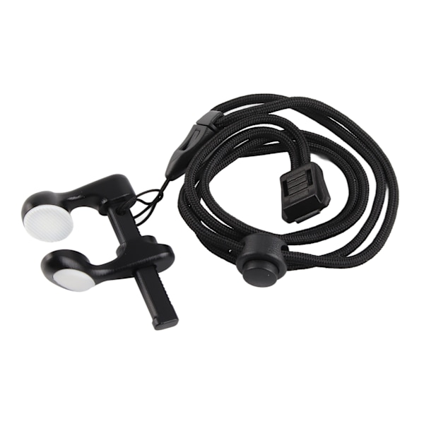 Dykke Neseklype Justerbar Aluminium Legering Profesjonell Svømme Neseplugg med Lanyard Svart