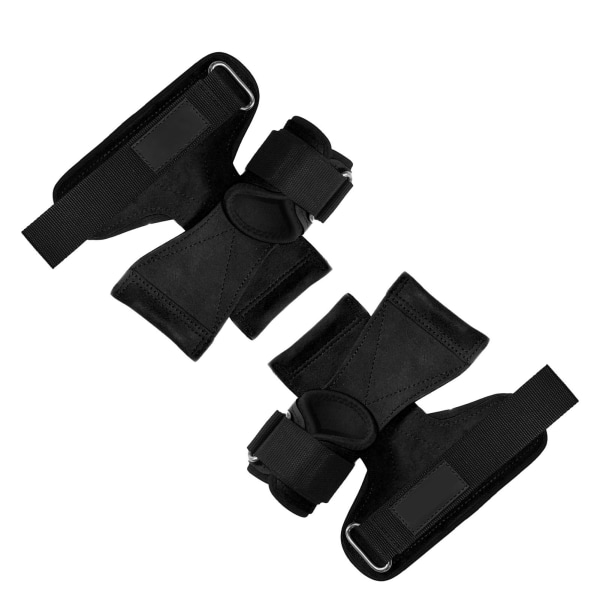 Vektløfting Treningshansker med Håndleddsstøtte for Menn Kvinner Full Håndflatebeskyttelse for Trening Fitness Pull Ups Svart