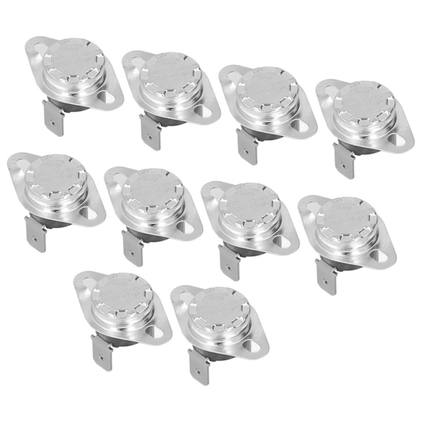 10 st termostat termisk brytare manuell återställning bimetallisk chip temperaturkontrollbrytare 10A 250V 120℃
