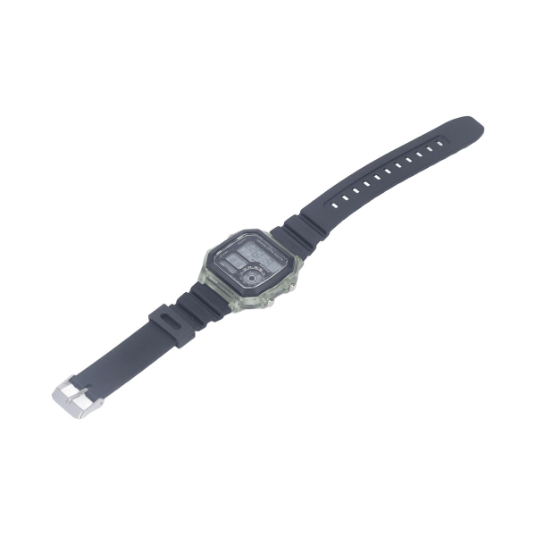 Elektronisk sportsur 12 24 timer vandtæt digitalt armbåndsur med lysende alarm og timingfunktion, transparent grøn
