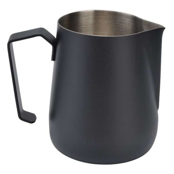 Mjölkskummare Pitcher Tjockare Skummare Kopp 450ml med Spetsig Pip för Kaffemaskin CafeBlack