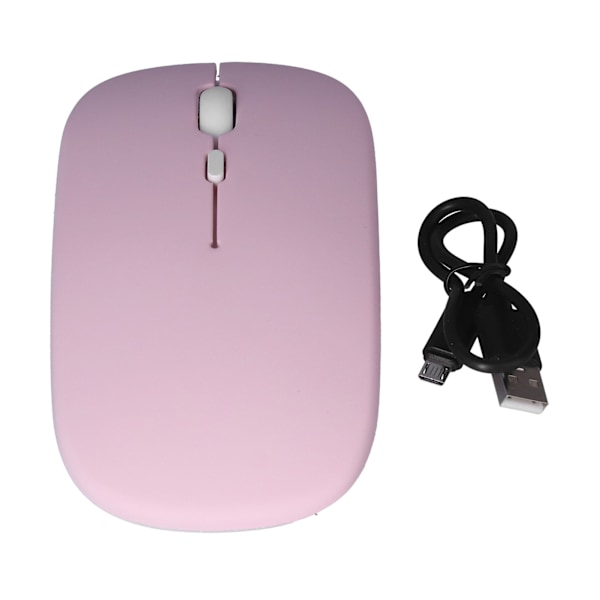 Trådlös Mus Uppladdningsbar DualMode 2.4G Ergonomisk Tyst Optisk Datortillbehör (Rosa)