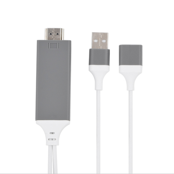 3 färger telefon till HDMI-kabel för IOS-gränssnitt Digital AV-adapter 1080P Plug Play för IOS Android Vit