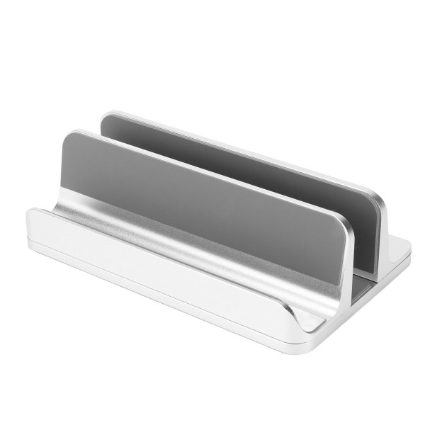 Lodret bærbar stativ Sølvfarvet aluminiumslegering i ét stykke støbt silikonepude Regulerbar base Bærbar computerholder til hjemmet